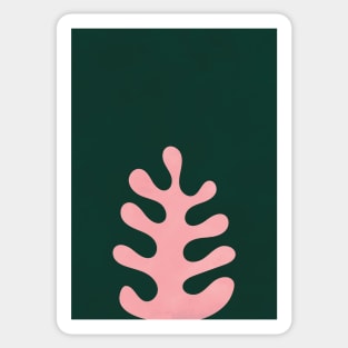 Abstract Shape Botanical Plant Green, Scandi Artwork Sticker
